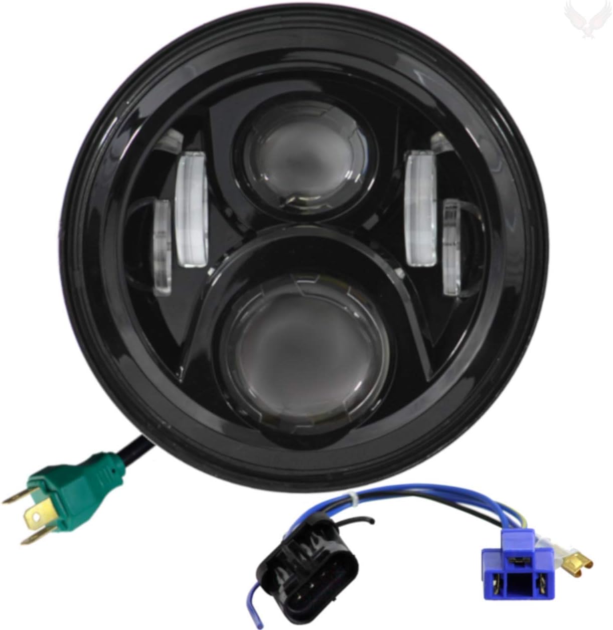 Eagle Lights 8700BG2P-897 7" LED Headlight - Generation II/Black Kit/Add Single Bulb Adapter Harness (897)