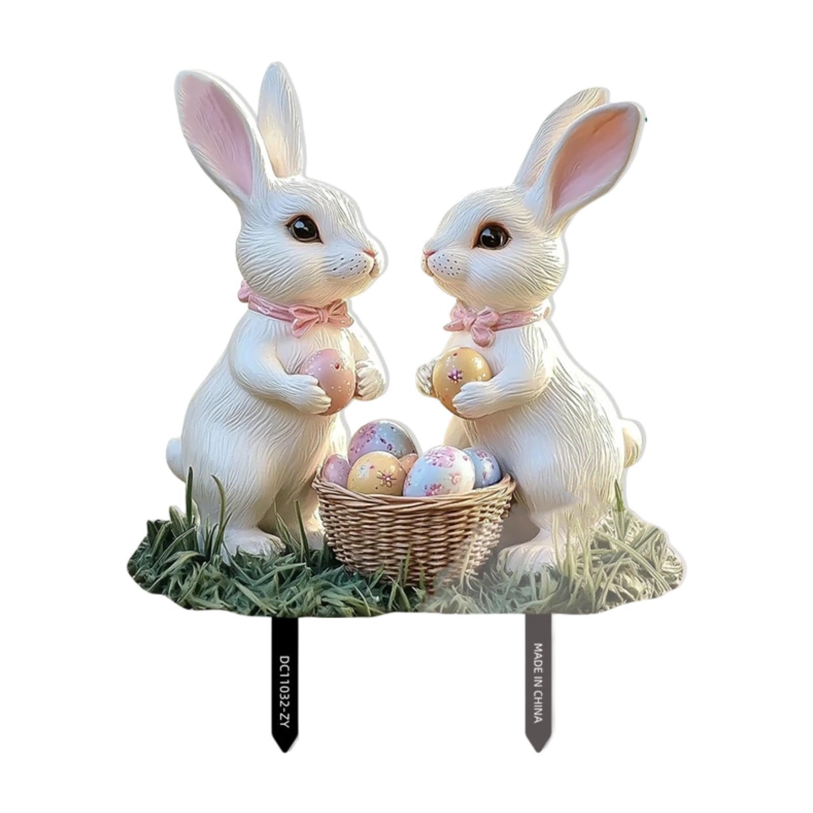 Enakshi® Easter Garden Rabbits Stake 2D Gift Easter Decoration for Lawn Patio Outdoor|Home & Garden | Home Dacor| Plaques & Signs-image-49