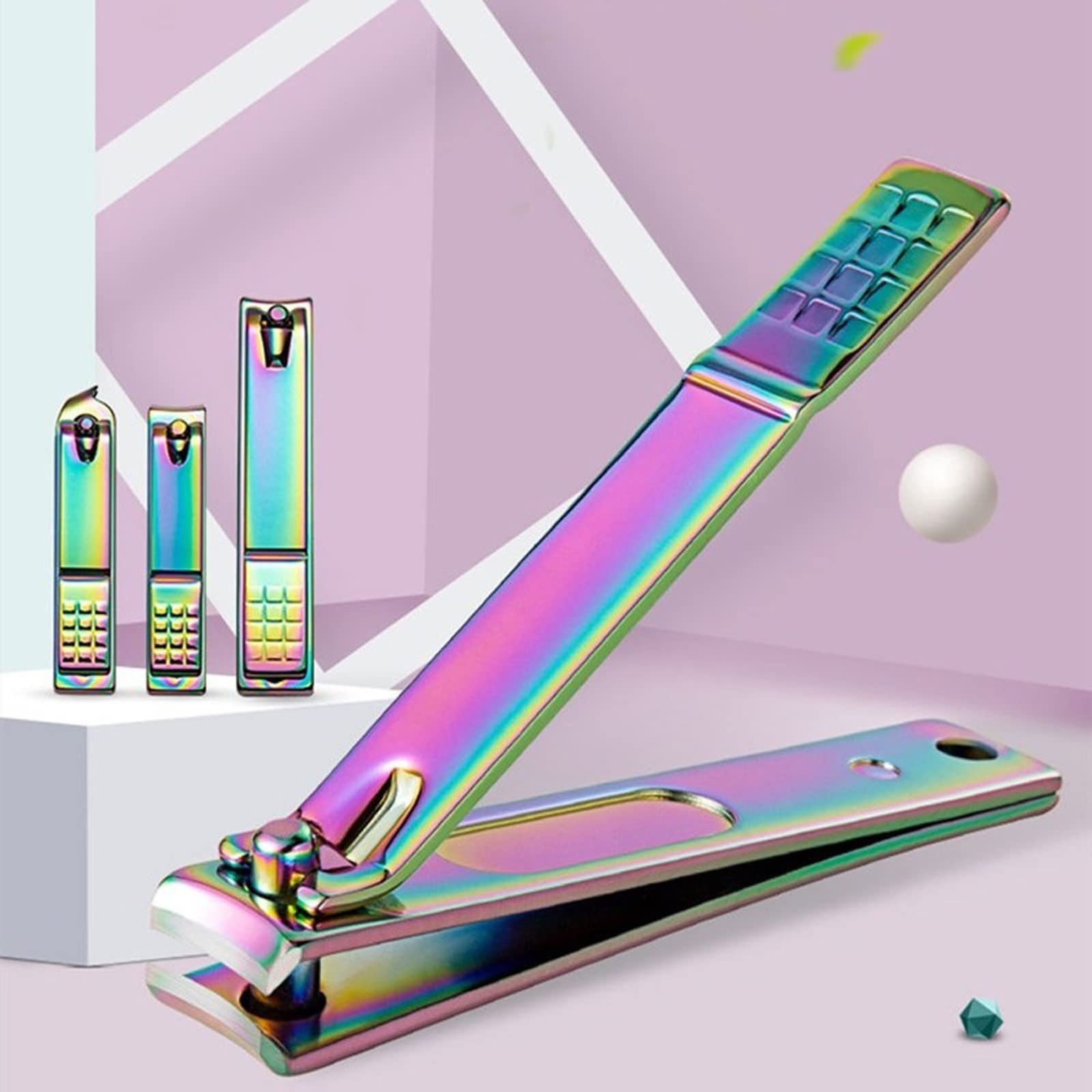 XIANGFAZJD Cortauñas 3 tamaños Professional Acero Inoxidable Nail Clipper Cutter, Trimmer de manicura Toe Toe Clipper Herramienta, Cajas de uñas para el hogar (Size : Bevel)