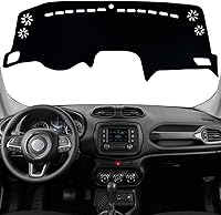 Vista 1 de Funda para salpicadero interior compatible con Jeep Renegade SUV Sport Latitude Limited Trailhawk 2015-2022 Protector de rayos UV (borde negro)