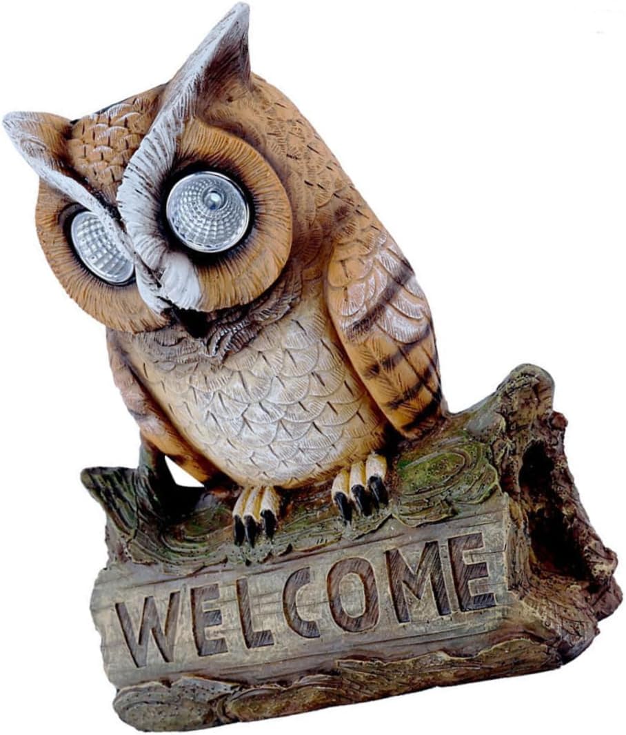 ibasenice 1pc Creative Owl Solar Light Wall Decor for Outdoor Garden Decorative Lawn Lamp Cozy Atmosphere for Patios and Yards