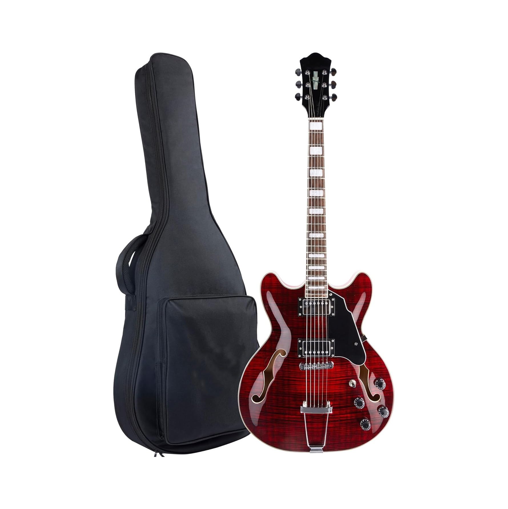 Eitara Elektryczna Dla Początkujących Gitara Elektryczna W Kolorze Jazzowym Z Wydrążonym Trapezowym Mostkiem I Dopasowaniem(Red)