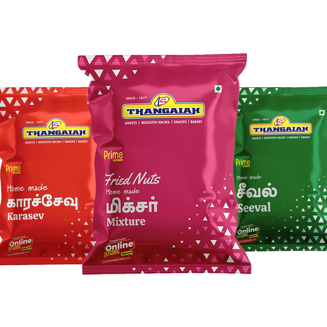 NAMMA SHOP Thangaiah Sweets Karasev | Seeval | Dry Nuts Mixture Combo | Each 250 Grams - Pack of 3 (B0D42FP8MP) Amazon Price History, Amazon Price Tracker