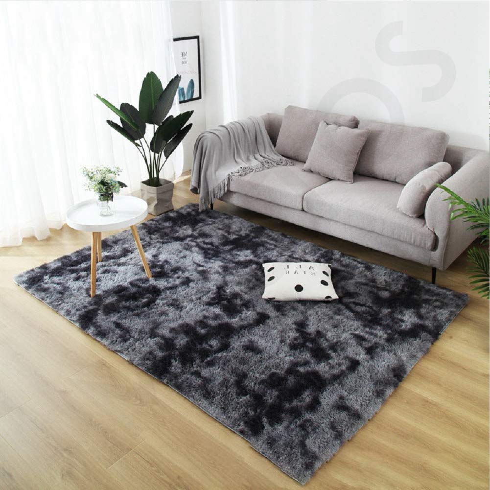 Tapis en peluche anti-peluche Teph gris clair doux 100 x 170 cm