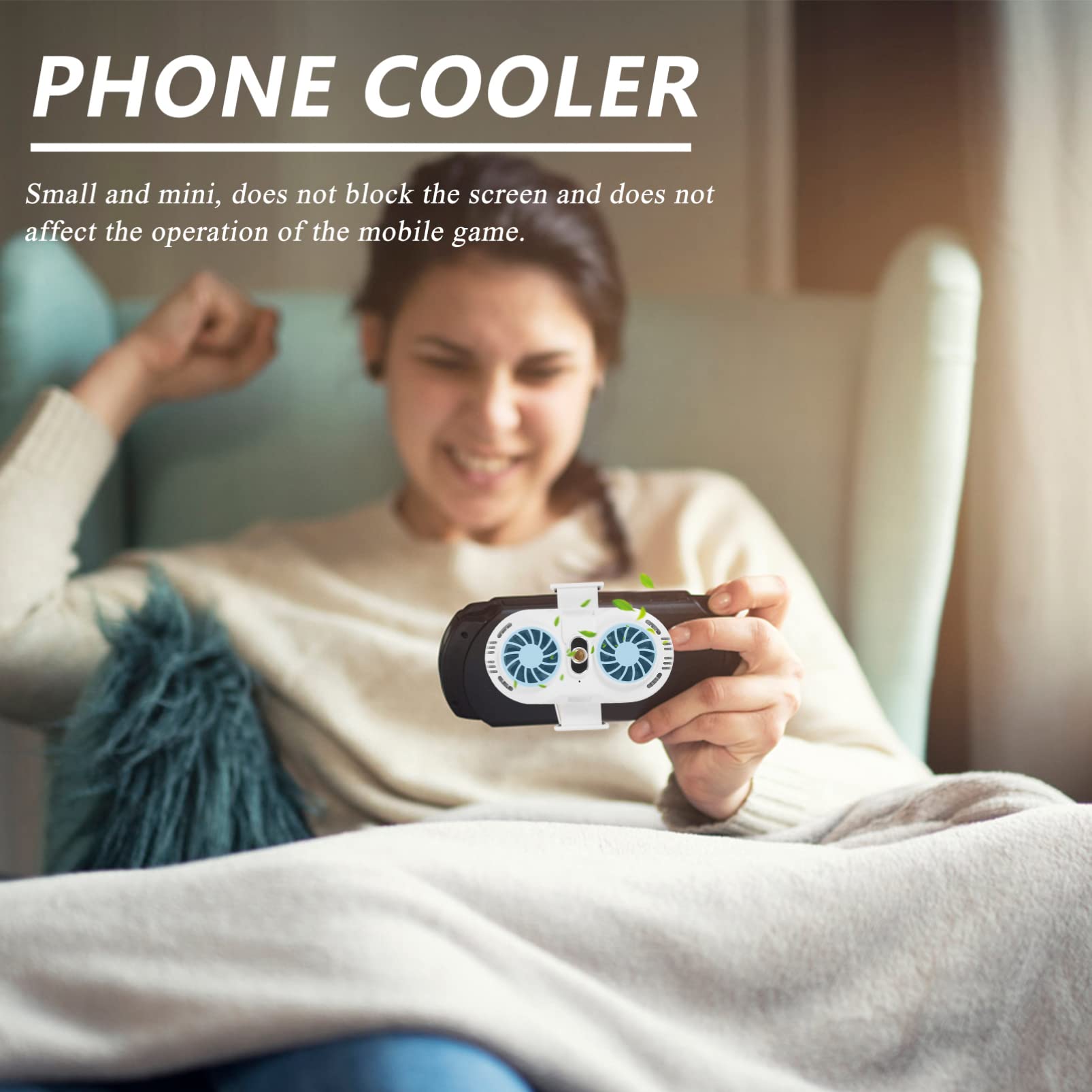 Ventilador de Teléfono Móvil Ultra Silencioso con Doble Ventilador y Enfriamiento Rápido Refrigerador de Semiconductores para Evitar el Sobrecalentamiento durante Streaming