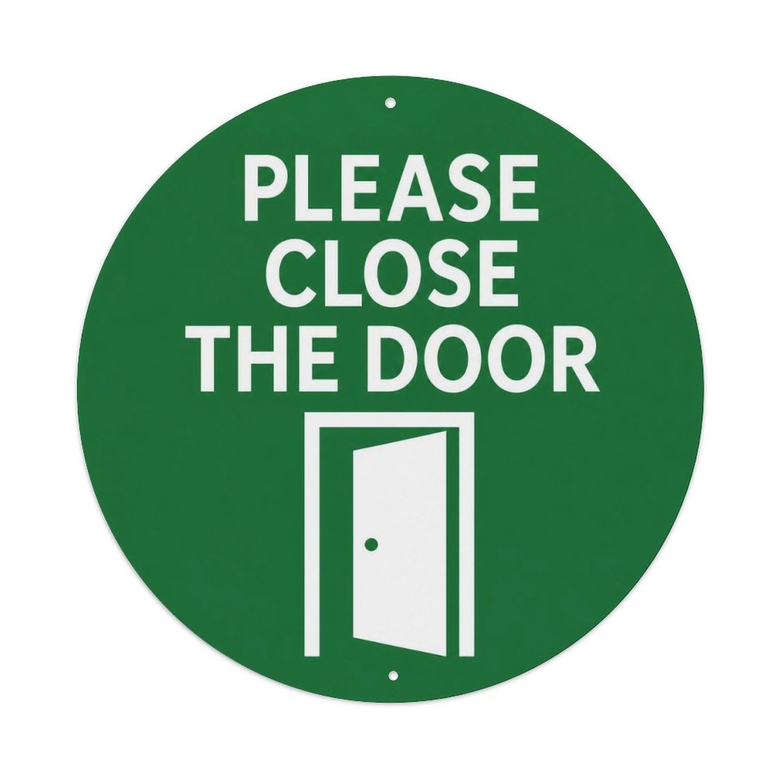 UK Keep Door Closed Restroom Notice Green Entry Icon Metal Tin Sign