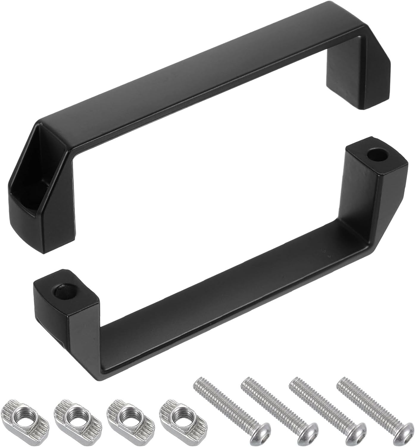 TA-VIGOR 2 Pack Cabinet Handles 180mm/7.1" Hole Centres, Aluminium Alloy Drawer Handle, Modern U Shape Kitchen Cupboard Door Handles for Cabinets, Wardrobes and Furniture, Black