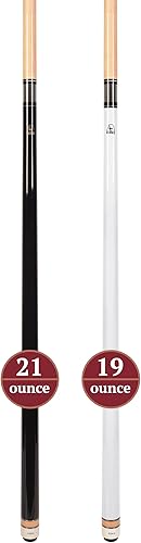 Miniatura 3 de ASKA Juego de 2 tacos de billar para billar, arce canadiense Hard Rock de 58 pulgadas, punta dura de 0.512 in