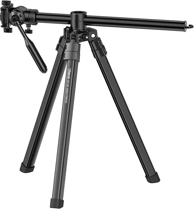 ULANZI MT-65 Horizontal Tripod 69.29" Travel Video Tripod Overhead Camera Tripod, Horizontal Vertical Switch | Bubble Level | Arca QR Plate | Wireless Remote, for DSLR Camera Phone