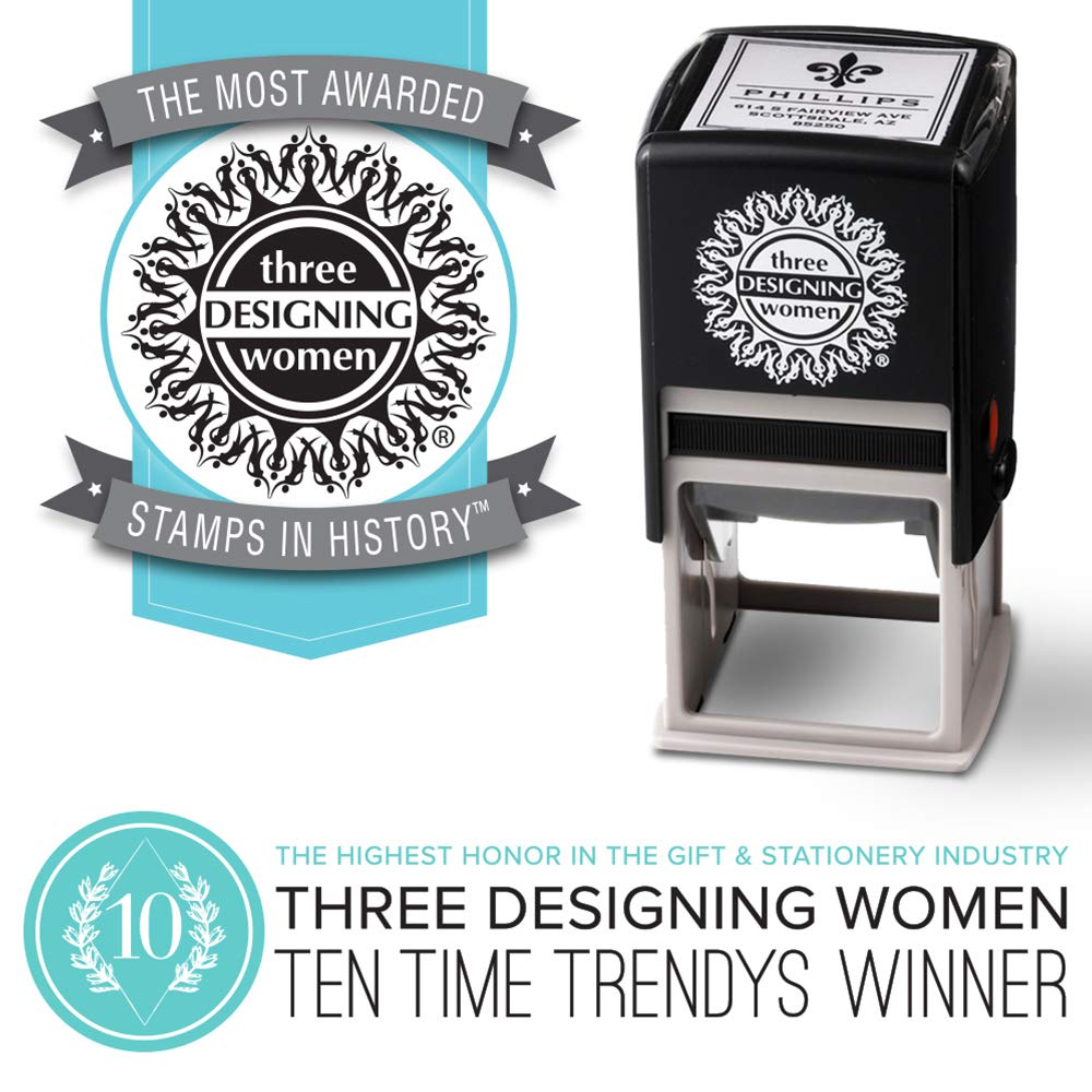 Amazon.com: Three Designing Women Custom Designer Address Self-Inking Stamp  : Office Products
