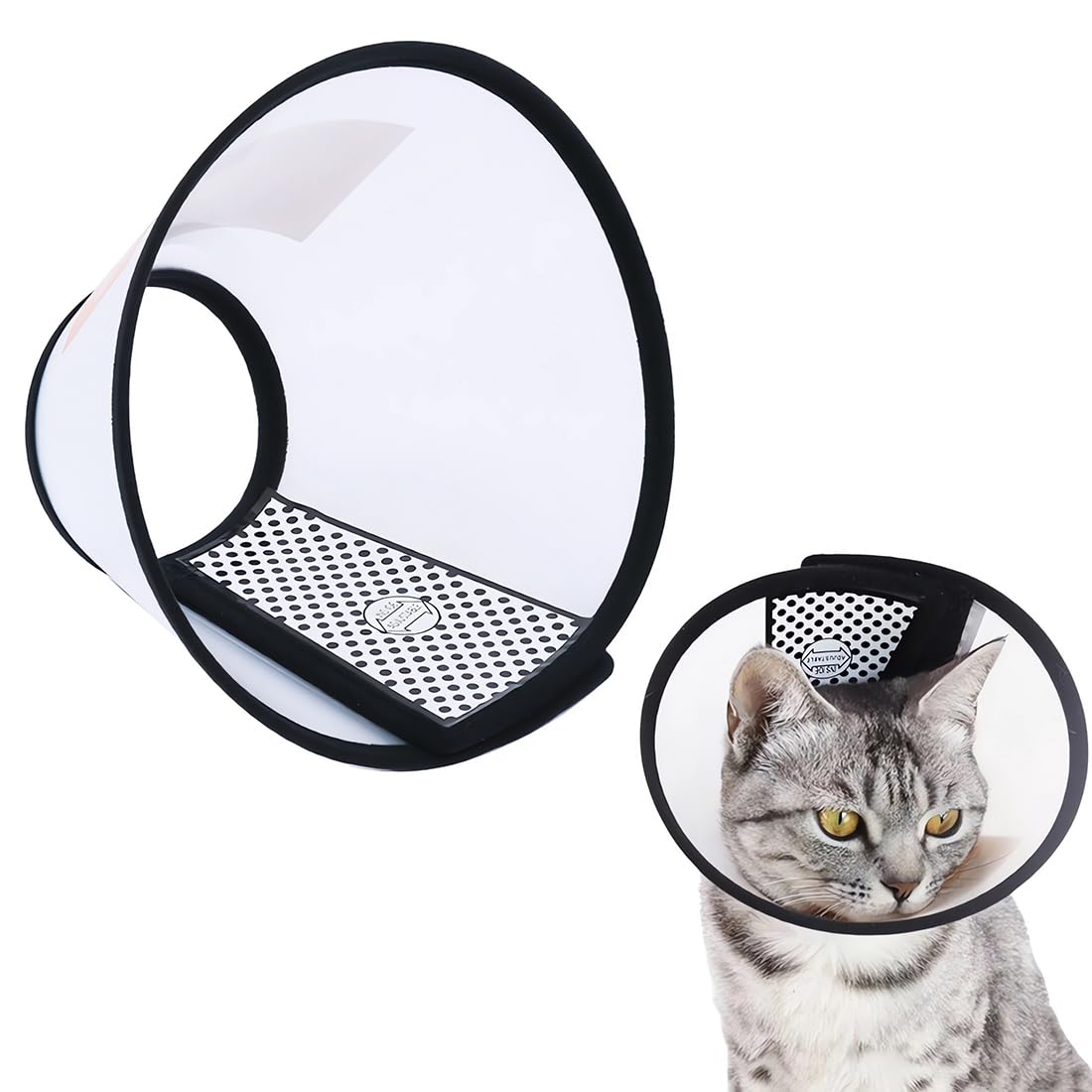 Collares Protectores y Conos Collar Protector Forma Cono para Perro Gato Herida recuperación Collar Anti mordida Cono para Mascotas recuperación (M Cuello: 23-27 cm;Profundidad: 12.5 cm)