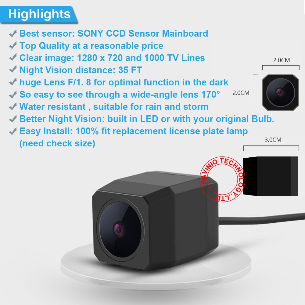 Auto Targa Posteriore Illuminata con Telecamera di Retromarcia Visione Notturna Sistema di Parcheggio Impermeabile per FIAT 500 twinair Abarth 500C 595C 695C 312C Linea 500X Telecamera CCD