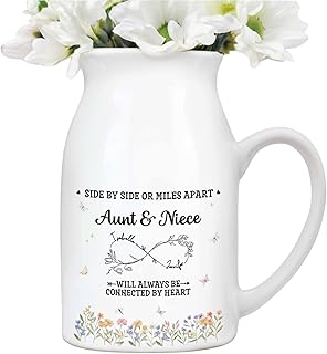Aunt & Niece Always Connected by Heart with Flowers, Personalized Cerami...