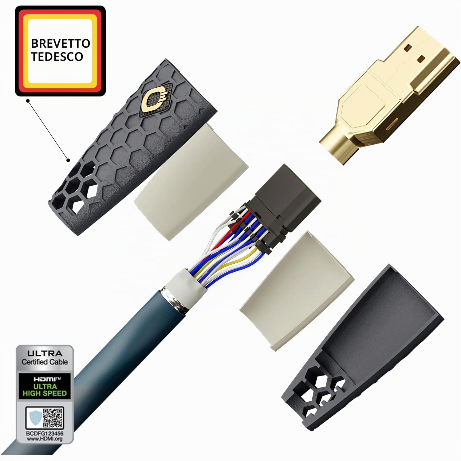OEHLBACH Flex Evolution - Cavo HDMI ultra ad alta velocità, protezione antipiega brevettata, 8K UHD 60Hz 4320p, 4K 120Hz, 2160p - 48Gbit/s, 21:9 Cinema, 3D, Dolby Vision, Dynamic HDR 10+, VRR, eARC,