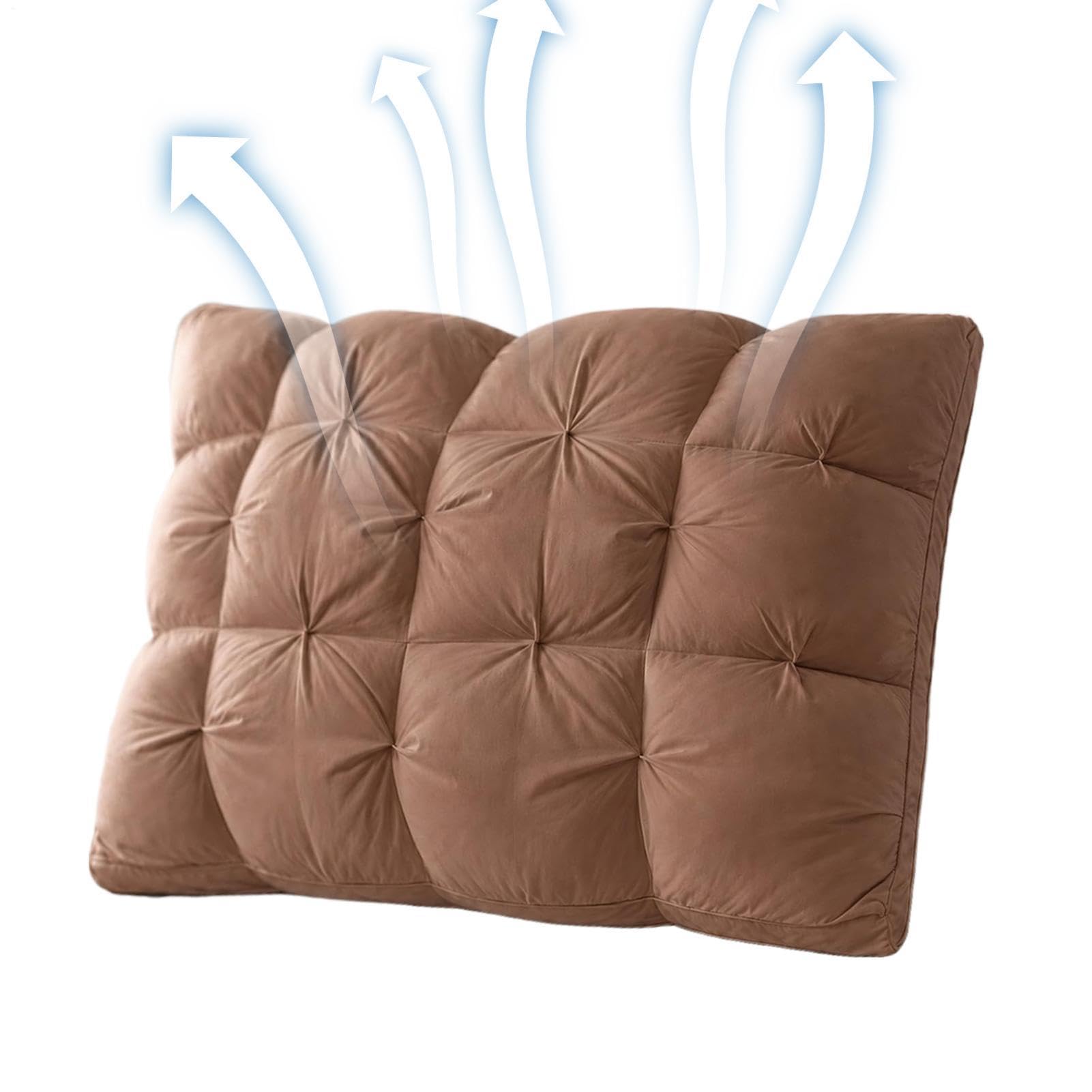 Almohada para el Sueño Cojín Transpirable de Soporte | Almohada de Plumón para Adultos, Personas que Duermen, Zona Lumbar, Cuello, Dormitorio, Hogar, Residencia Universitaria,
