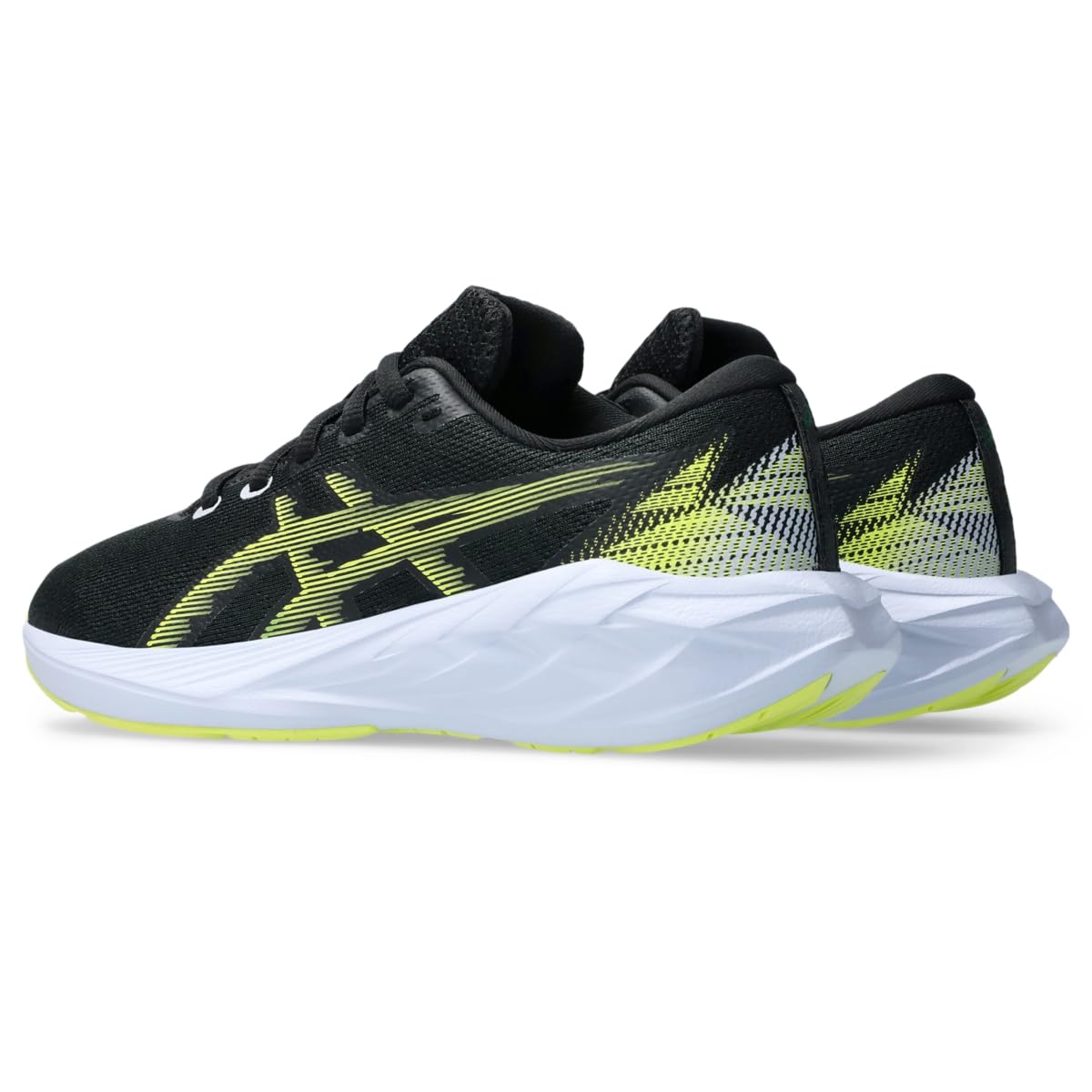Asics Kid's NOVABLAST 5 Grade School Running Shoe, 5.5, Black/Citron