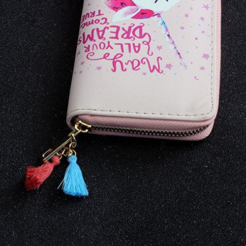 Timlee Unicorn Wallet for Girls - Cute Rainbow Long Purse (Pink)4