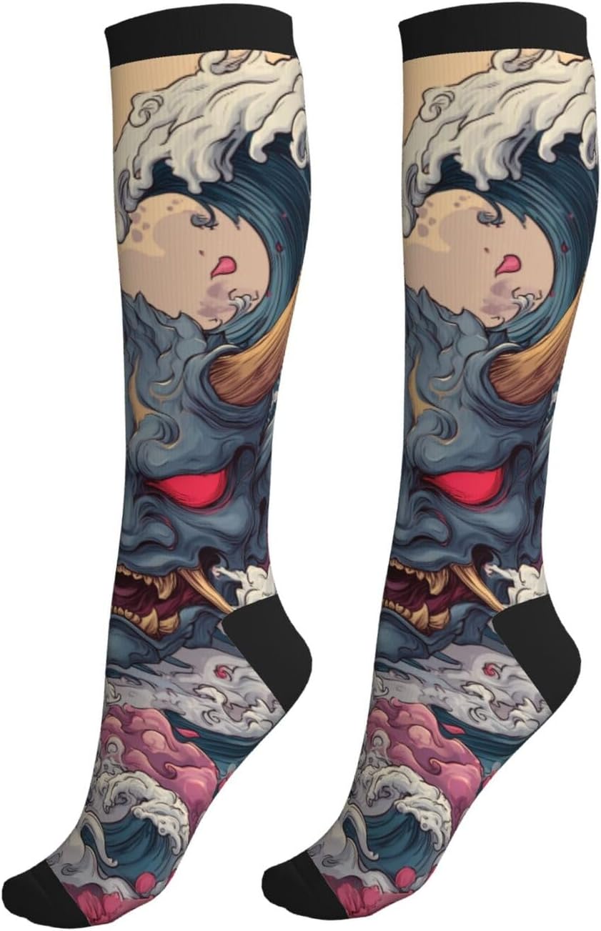 Compression Socks Knee High Circulation Support Socks For Women Men Athletic Running Work Hiking Cycling Travel