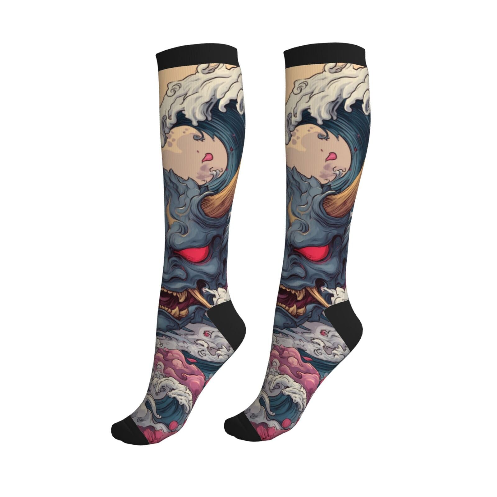 Compression Socks Knee High Circulation Support Socks For Women Men Athletic Running Work Hiking Cycling Travel