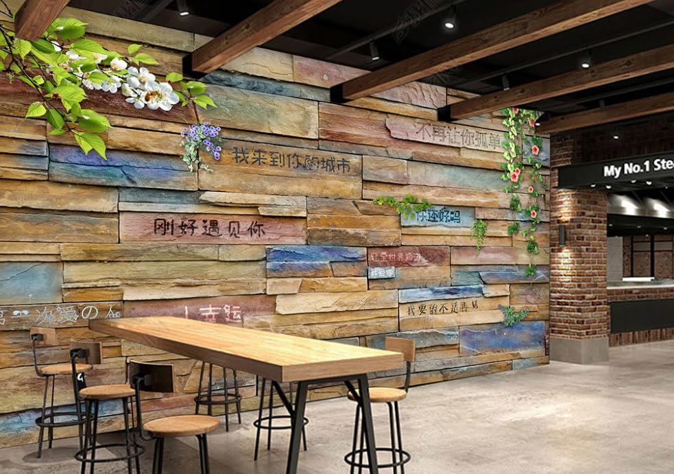 Papier peint intissé café rétro pour un grand décor mural de restaurant 400x280 cm