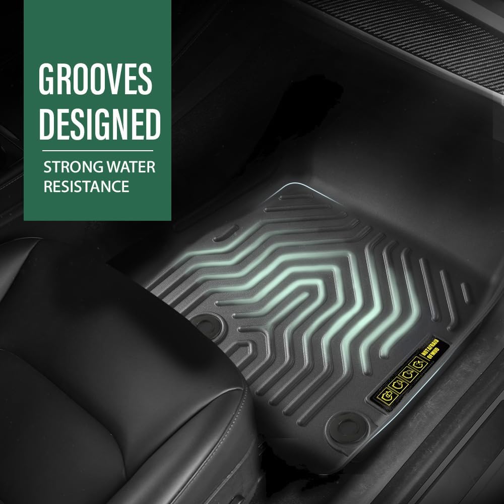 LQI Floor Mats Cargo Liners 3PCS Compatible with Dodge Ram 1500 2500 3500 Crew Cab 2010-2018 w/Auto Trans 1st & 2nd Row TPE All Weather Protection Black Floor Liners