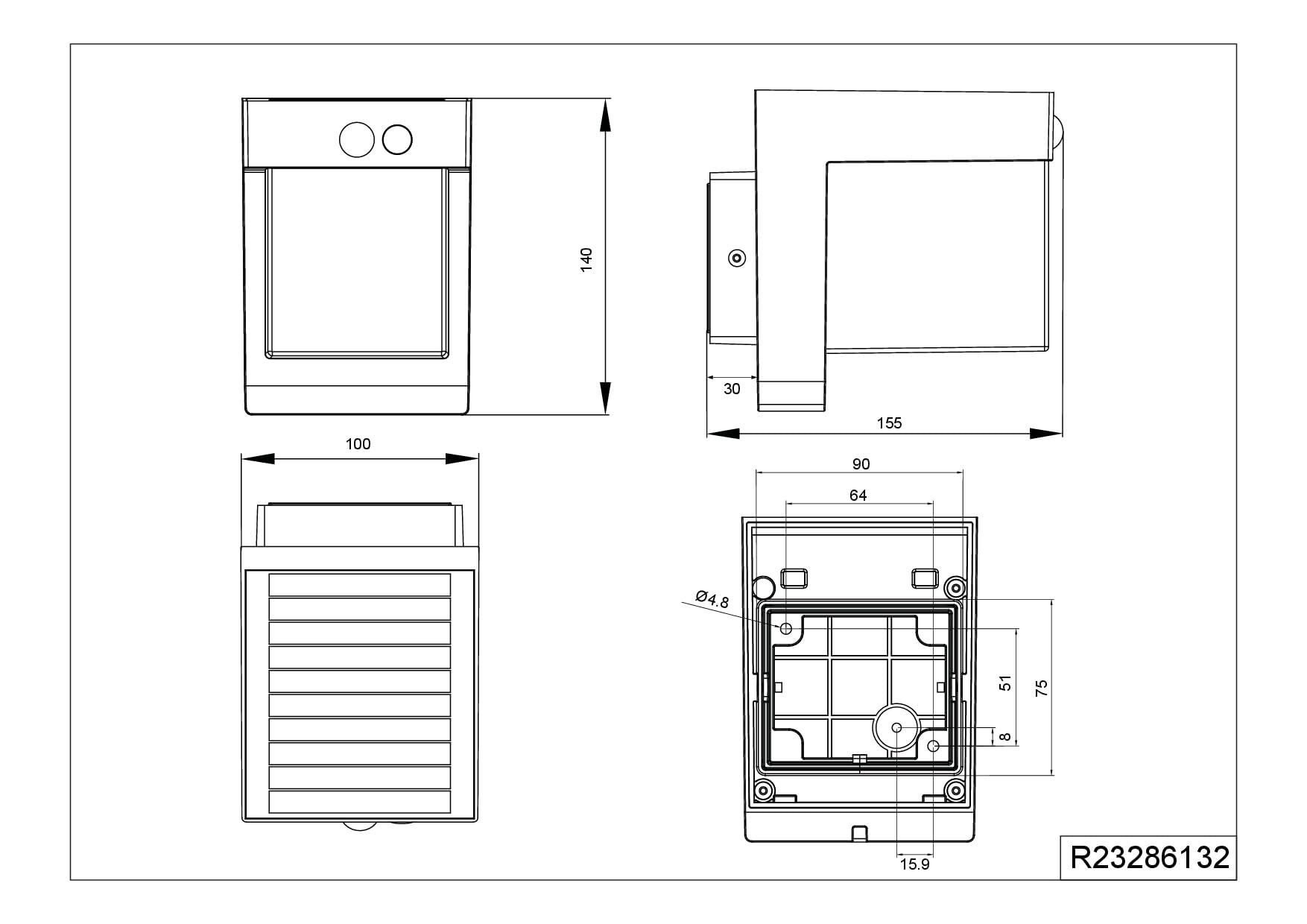 Reality Leuchten LED Hybrid Solar Außen Wandleuchte Colombo R23286132, Metall Schwarz matt, Schirm Kunststoff Weiß, inkl. 5.5 Watt LED, Bewegungssensor, Dämmerungssensor, Orientierungslicht |