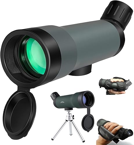 Telescopio monocular de 20 x 50 con zoom HD para caza con trípode portátil, regalos para adultos para observación de aves al aire libre, caza,