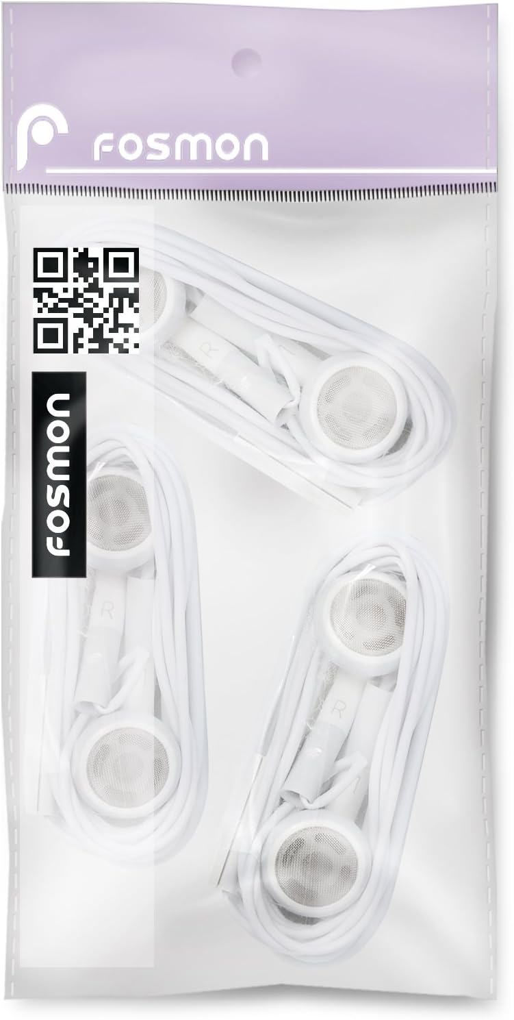 Fosmon (3 Pack) Headphones Earbuds 3.5mm In-Ear Headset with Microphone Earphone Compatible with Apple iPad 10.2 inch (2020) / iPad Air / iPad Mini (2019) and More
