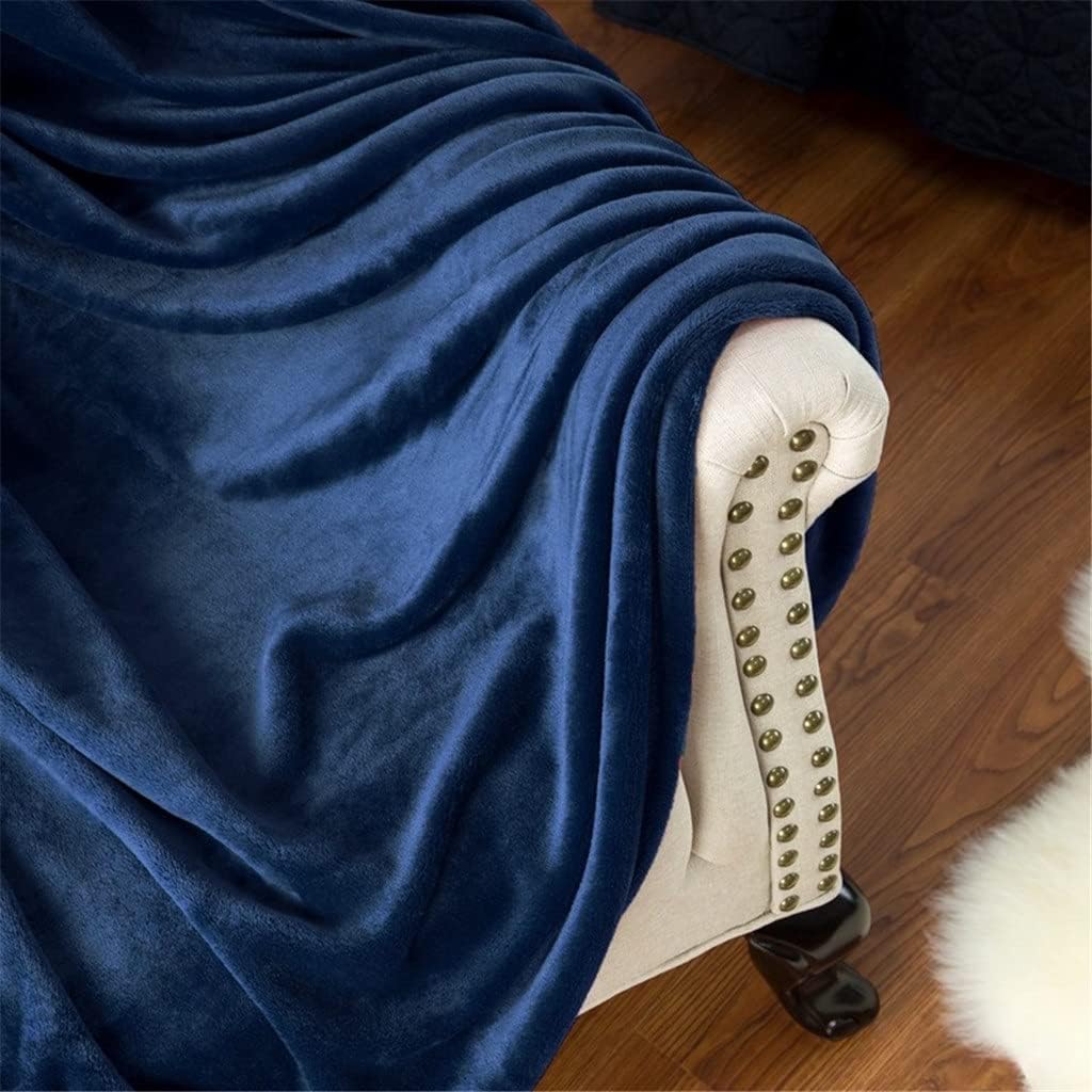 Flannel Blanket Plain Color Thickened Blanket Outdoor Household Essential Item(A,150 * 110cm) image 4