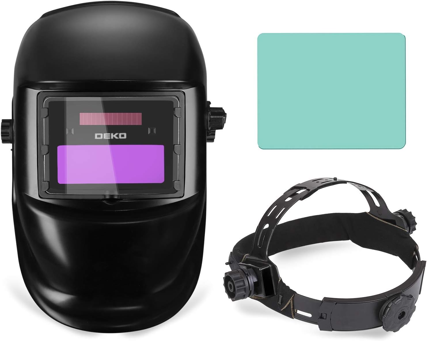 DEKOPRO Auto Darkening Solar Welding Helmet ARC TIG MIG Weld Welder Lens Grinding Mask New Black Design - - 