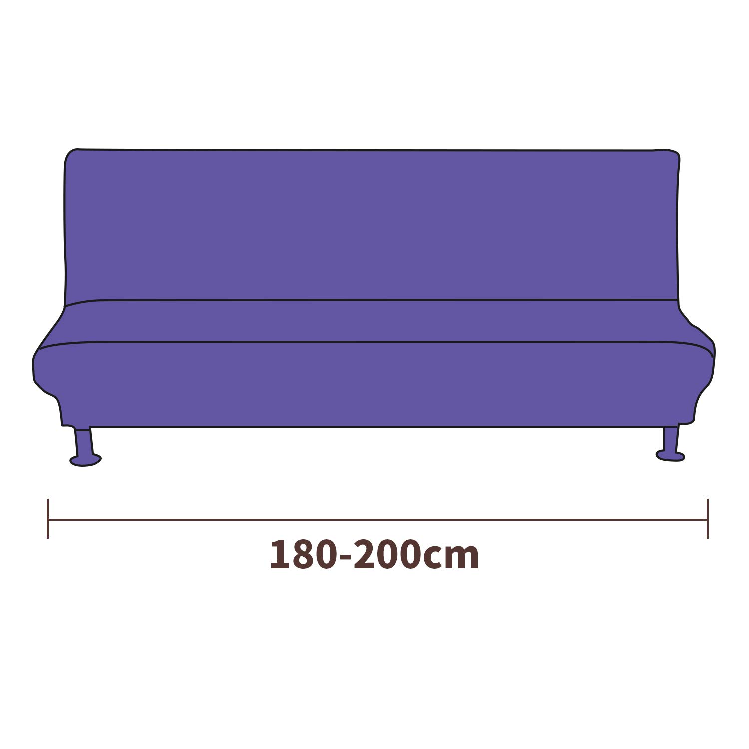 PETCUTE Funda de sofá Clic clac elástica Funda Sofa sin reposabrazos Funda de sofá Cama Gris Oscuro