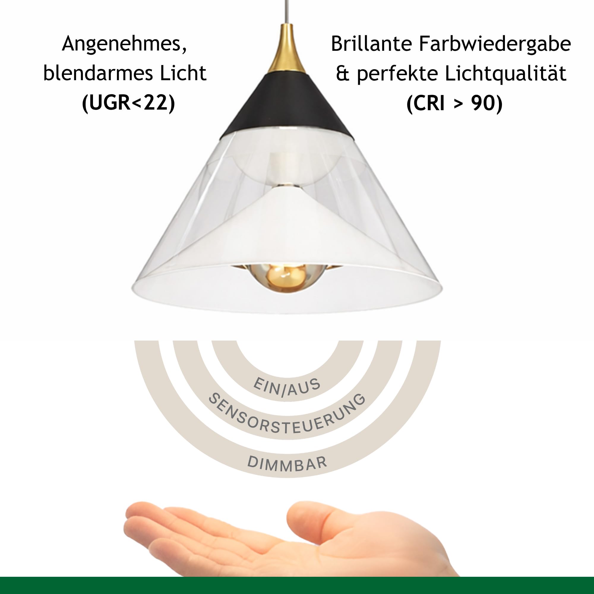 LED Pendelleuchte Hängelampe Schwarz, 29W, 4000K