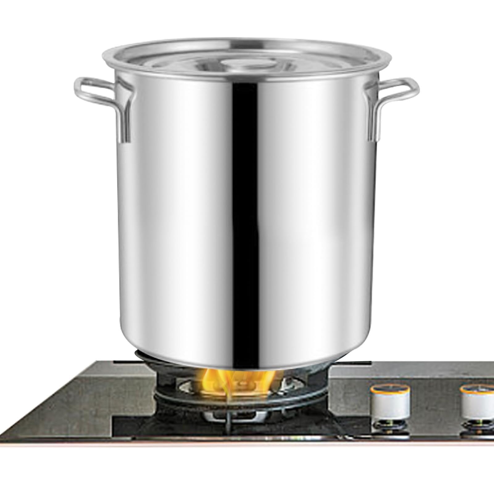 Genérico Olla para Sopa de 10 litros con Tapa, Olla Grande de Acero Inoxidable 304 con Tapa, Olla Grande para Sopa Reforzada con Tapa, para Uso Comercial en hostelería, para cocinas de Gas/inducción.