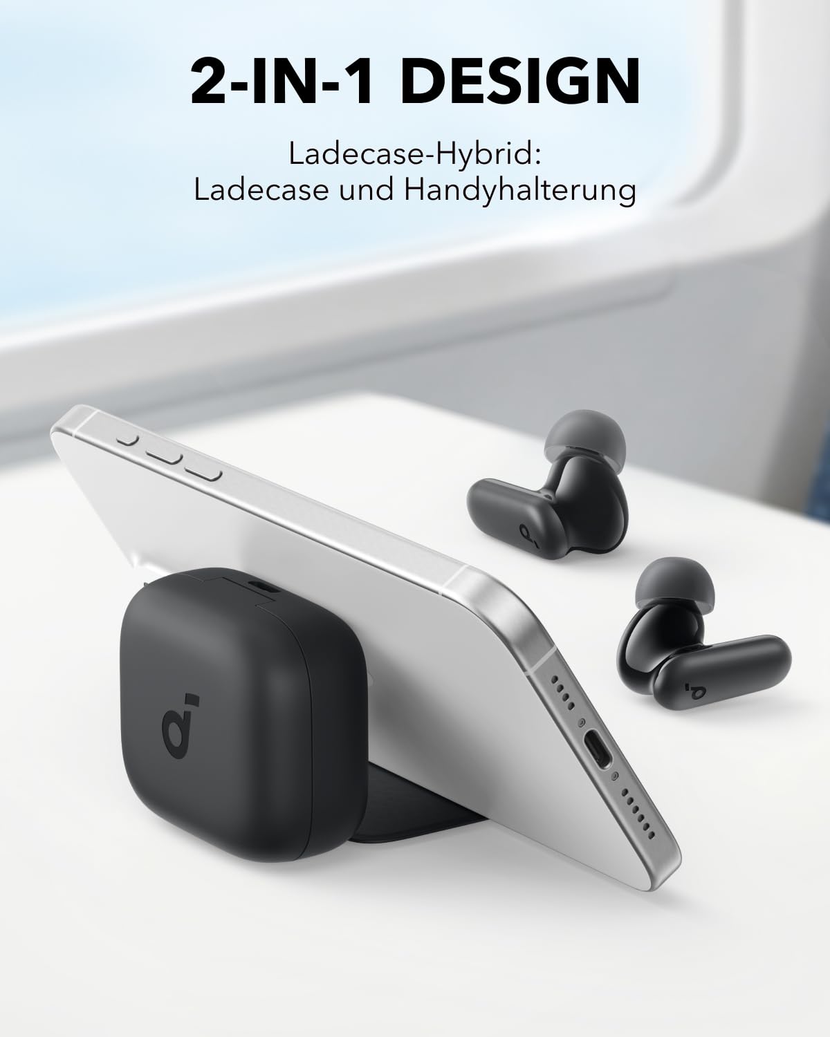 soundcore Anker P30i Kabellose Ohrhörer mit lauter und intelligenter Geräuschunterdrückung, kraftvollem Bass, 45 Stunden Spielzeit, 2-in-1-Schutzhülle und Smartphone-Halterung, IP54, Bluetooth 5.4