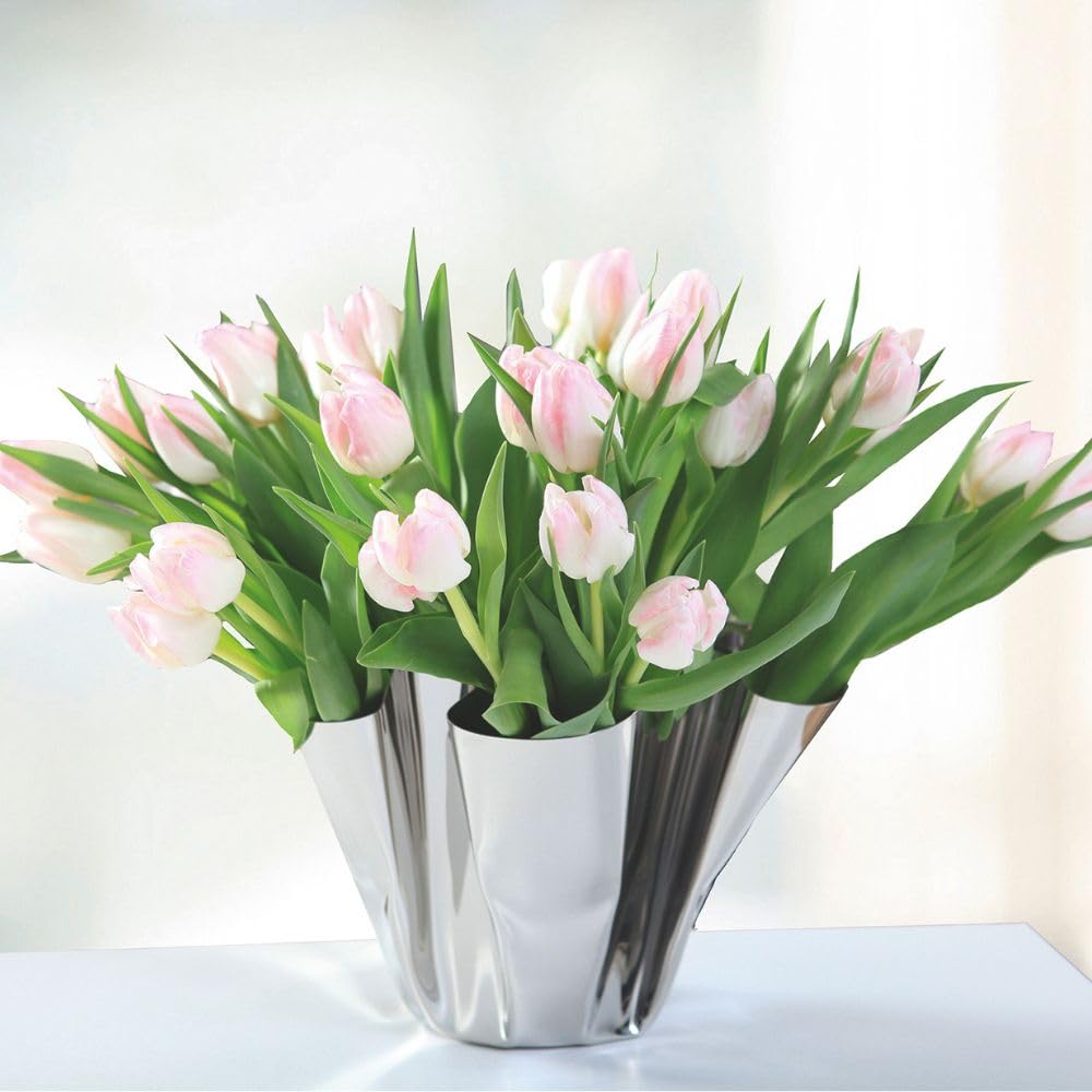 PHILIPPI - Margeaux Vase - Edelstahlvase von Hand gefaltet - ideal für Tulpen, Rosen, Dekoobjekt