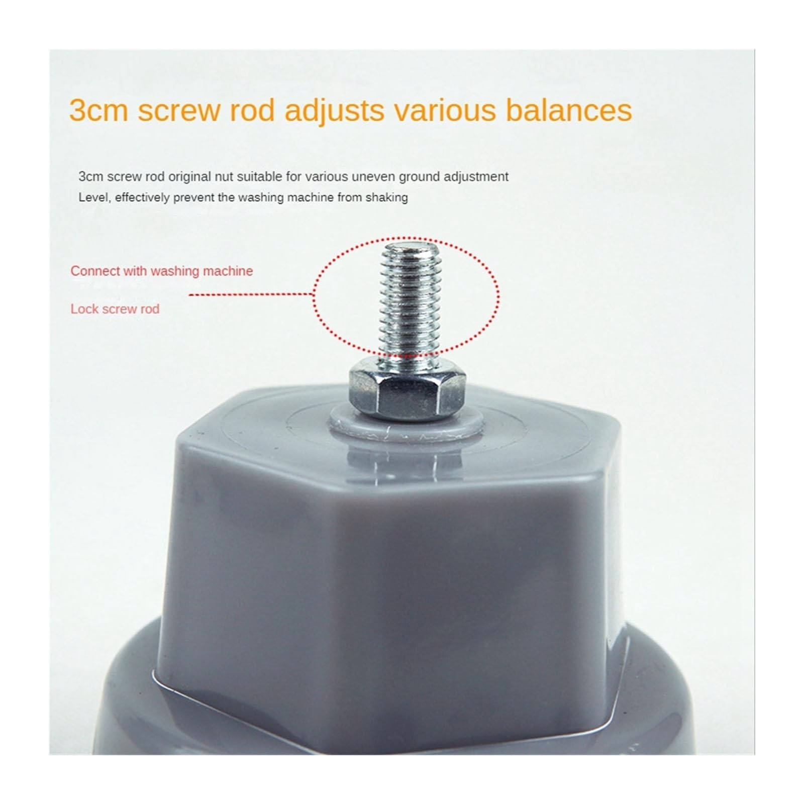 ALturn 4 Pezzi Cuscinetti antivibranti Piedini for Lavatrice Tappetino Piedini for Lavatrice Piedini for Lavatrice Supporto for la riduzione del Rumore(Gray)