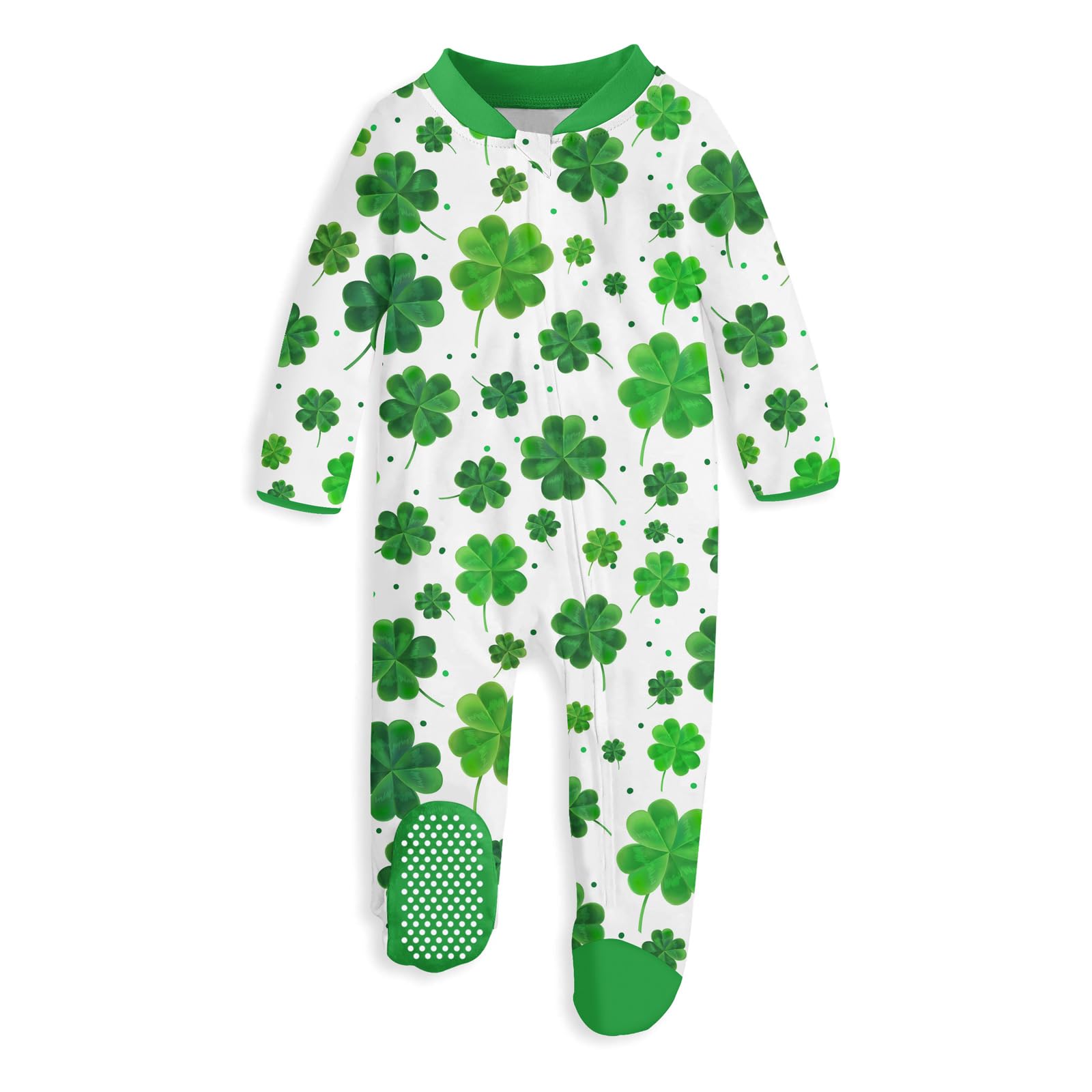 Baby Girls Footed Pajamas Zip-Front One-Piece Sleeper Non-Slip Footie Cute Pattern Jumpsuit PJs 0-12 Month