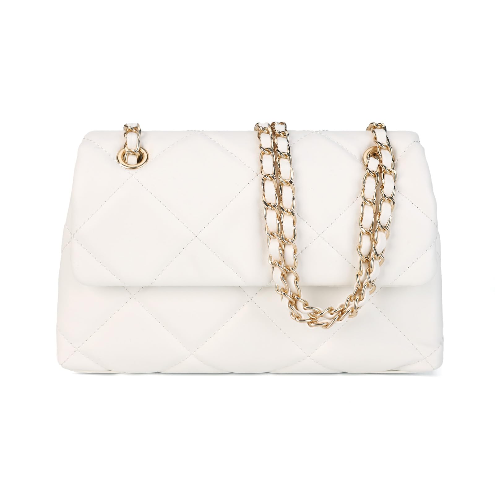 Gladdon Quilted Crossbody Purses for Women Small Ladies Shoulder Bag Trendy | Gold Chain Strap,Any Outfit,Evening Bag,Smart Storage,Lightweight easy care