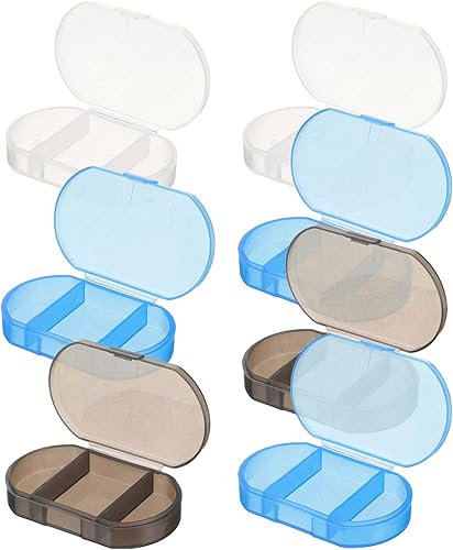 Healvian Caja organizadora de píldoras semanal portátil de 7 piezas, soporte compacto para medicamentos de viaje, organizador de píldoras de 3