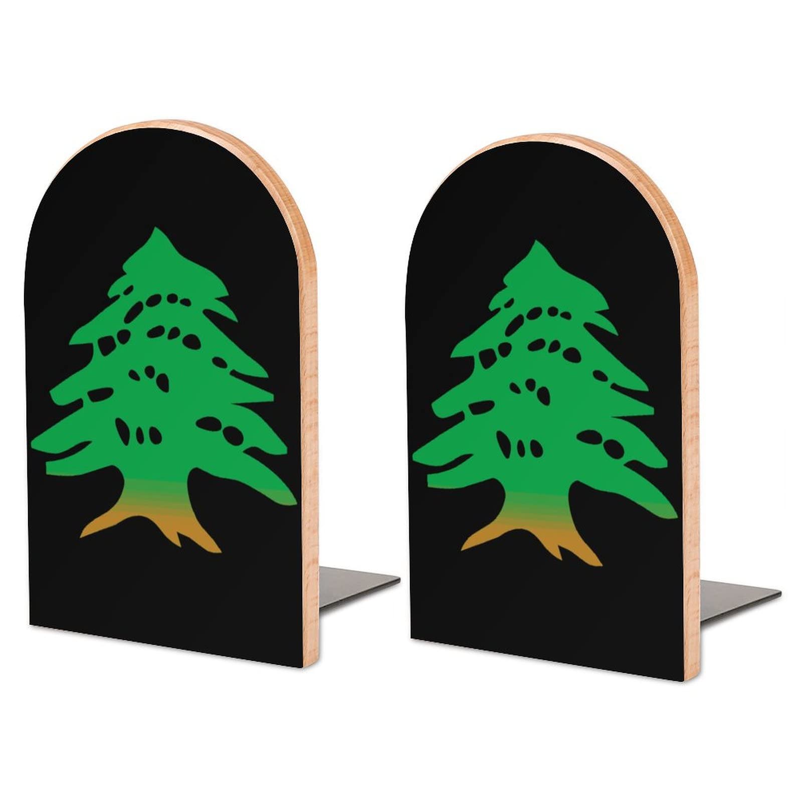 Lebanese Flag Bookends Heavy Duty Book Stand 1 Pair for Home Office Shelves Decorative
