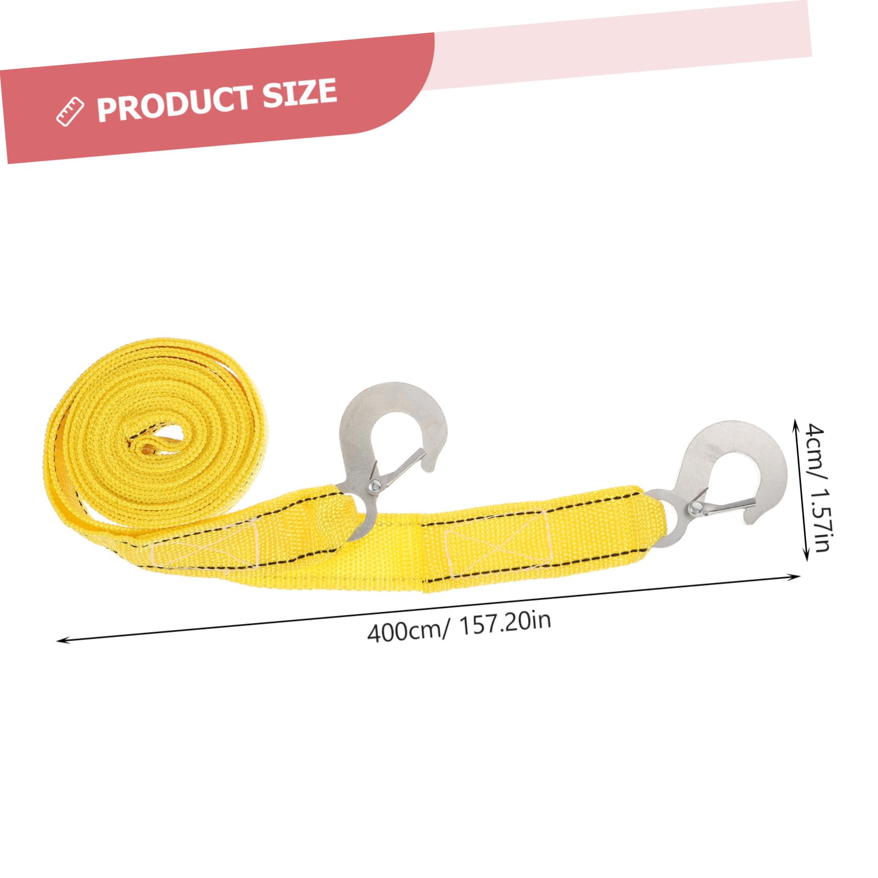 HAPINARY Heavy Duty Towing Rope with Hook Durable Car Strap Capacity for Emergency Vehicle Towing and Cargo Binding Reusable and Easy to Install
