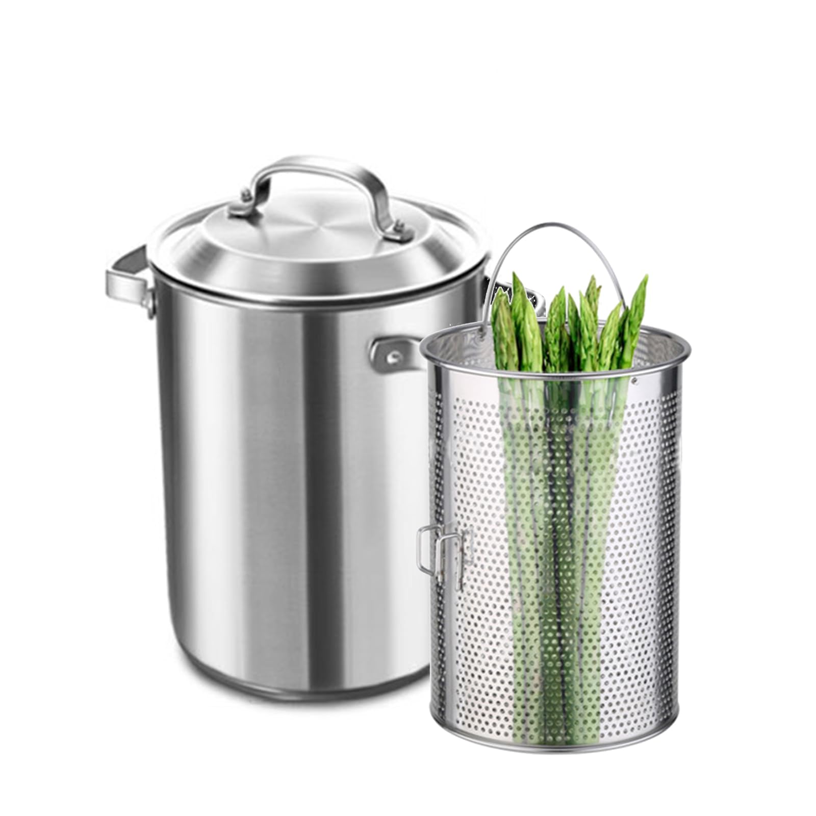 Cuiseur vapeur à asperges en acier inoxydable avec couvercle et panier 4 L pour la maison, la friteuse japonaise Tempura pour spaghetti, pâtes pour frites, poulet, cuisson des légumes