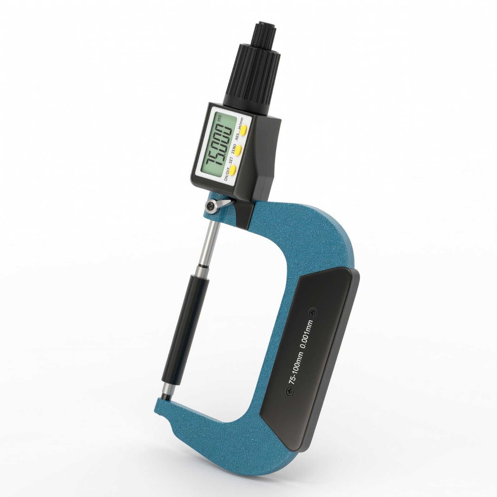 Micromètre avec Écran Écran à Cristaux Digital Micromètre Numérique Réglage Fin Outil Mesure pour Mécaniciens, 75-100 Mm