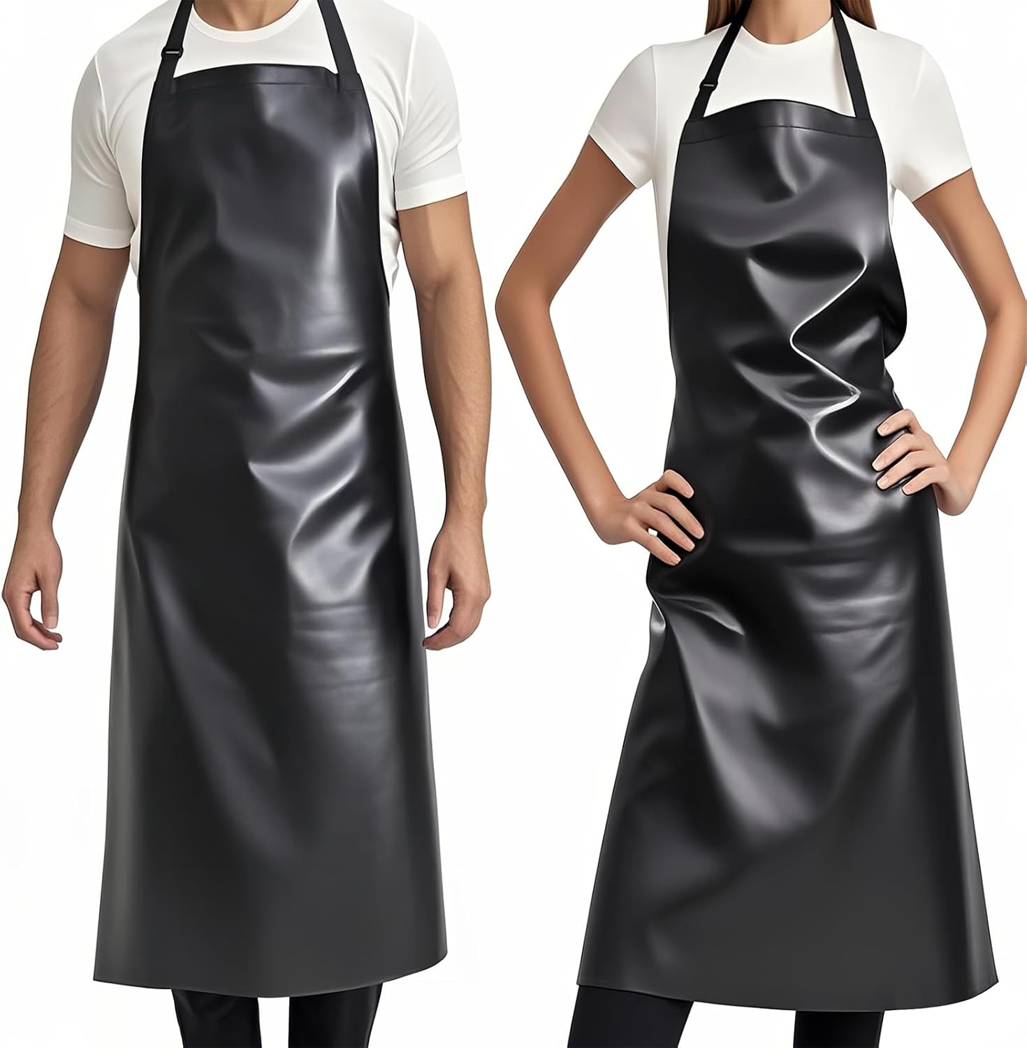 GoldPig Heavy-Duty Waterproof Apron, Chemical Resistant Rubber Vinyl for Industrial, Lab, Kitchen, Butcher & Grilling (40")