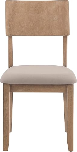 Miniatura 12 de Linon Greywash - Asiento tapizado de lino de madera, silla de comedor Carter, juego de 2, carbón oscuro y gris