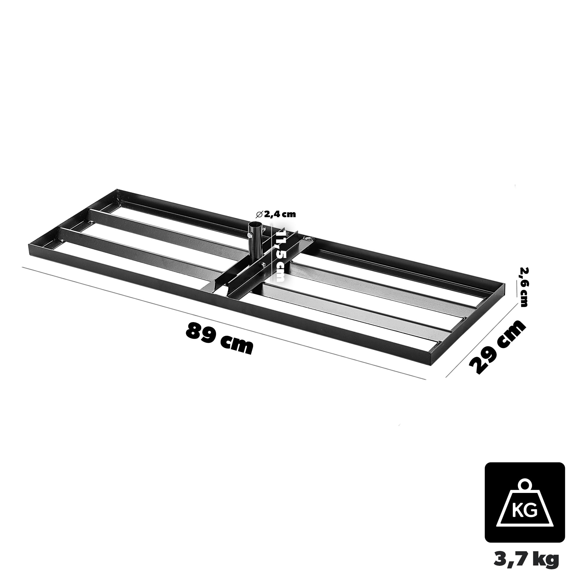 KADAX Raschietto per prato, 89 x 29 cm, per la cura del prato, rastrello per livellare il pavimento, pianificatore in metallo, senza manico