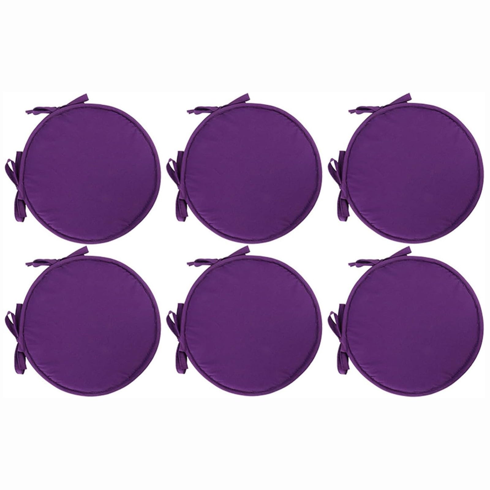 PIPOEI 30cm Round Bistro Circular Chair Cushion with Seat Ties, Polyester Pads for Patio, Kitchen Dining, Lawn and Garden, Coffee Shop Use A-13,30cm-6pcs