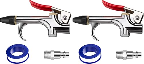 Vista 10 de Boquilla de Aire de Conexión de 2 Vías con Pistola de Soplado, Boquilla de Aire con Punta de Goma y Conexión Rápida Estándar de 1/4 Pulgada