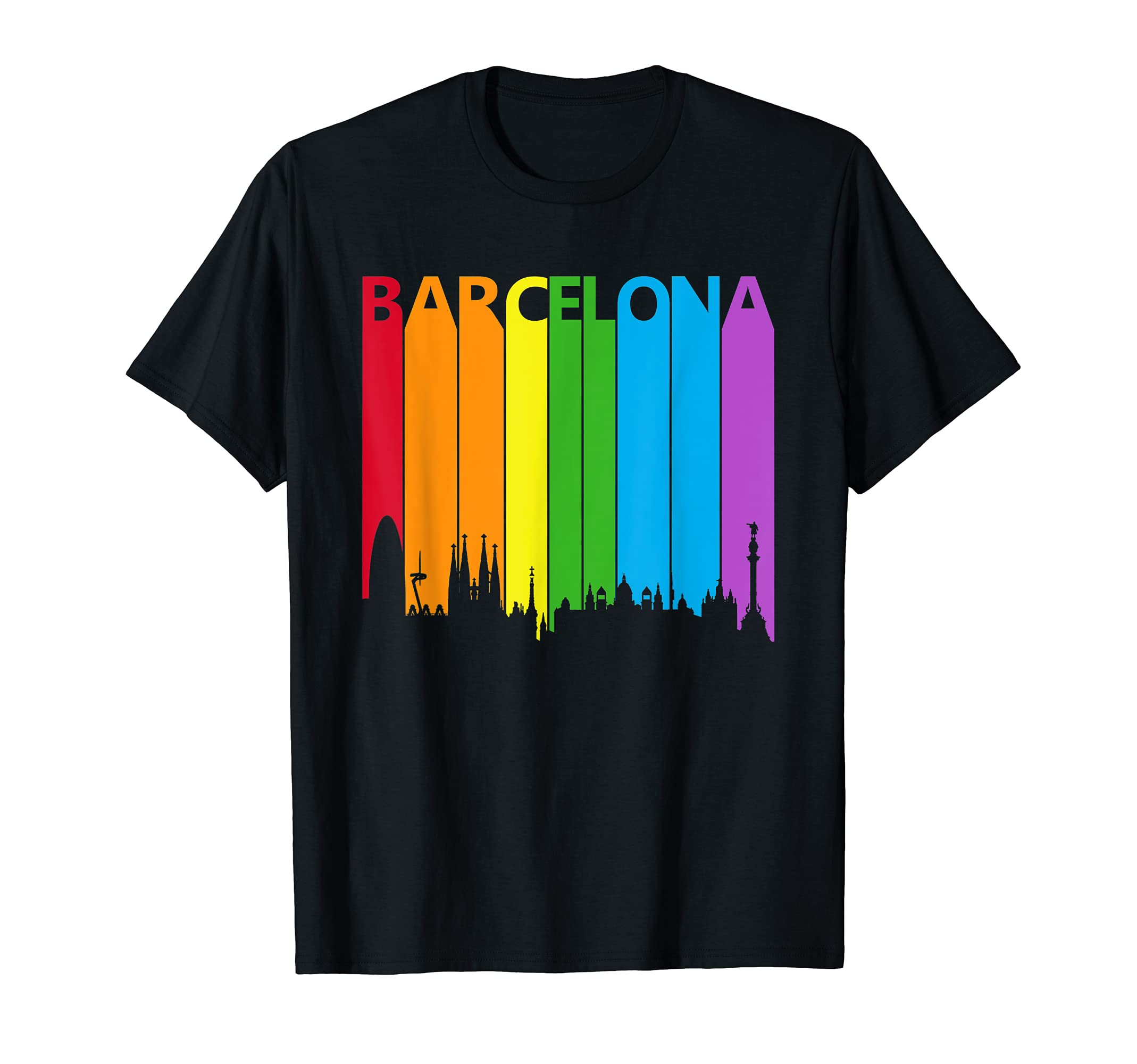 Barcelona lgbt gay pride souvenirsBarcelona Skyline LGBT Pride T-Shirt