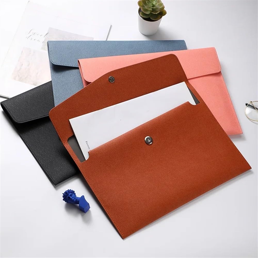 Cartelline espositive A4 in ecopelle con buste in plastica trasparente multicolore for ufficio scolastico(Bruin)